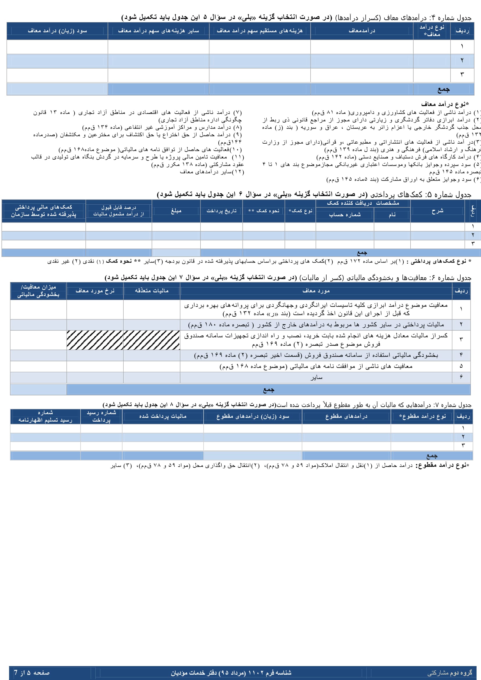 فرم های اظهارنامه عملکرد سالیانه اشخاص حقیقی(مشارکتی-گروه دوم)-5