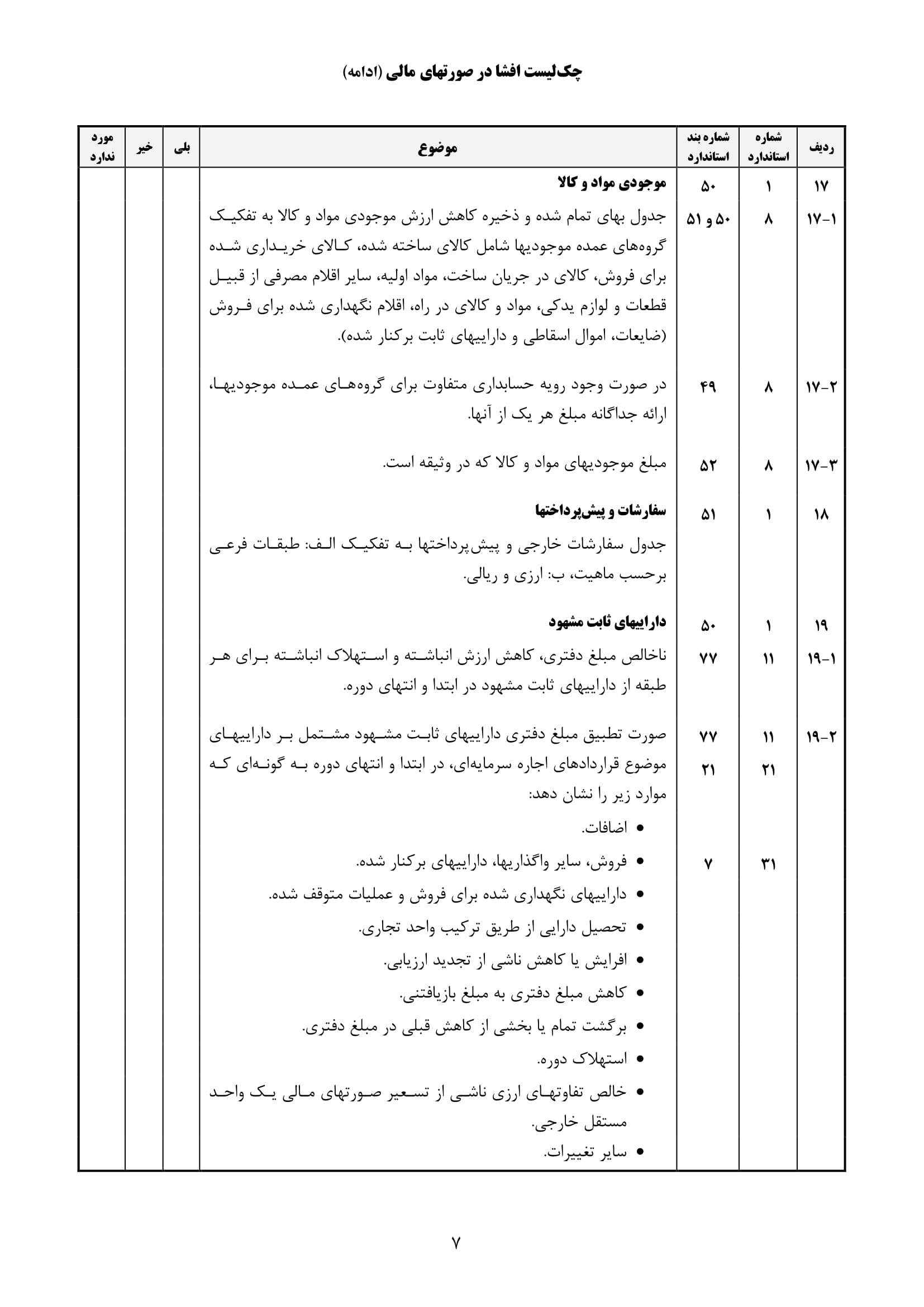 فرم حسابرسی چک لیست افشا در صورت های مالی-8